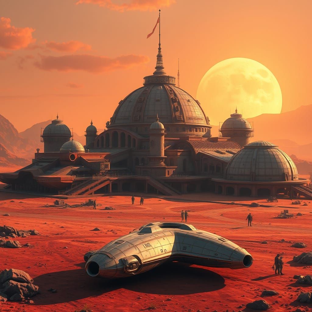 Surreal Martian Colony Reveals Futuristic Architecture in Cy...