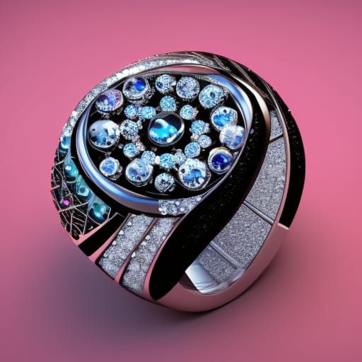 futuristic big jewelery Jem ring, Deluxe Magazine photo styl...