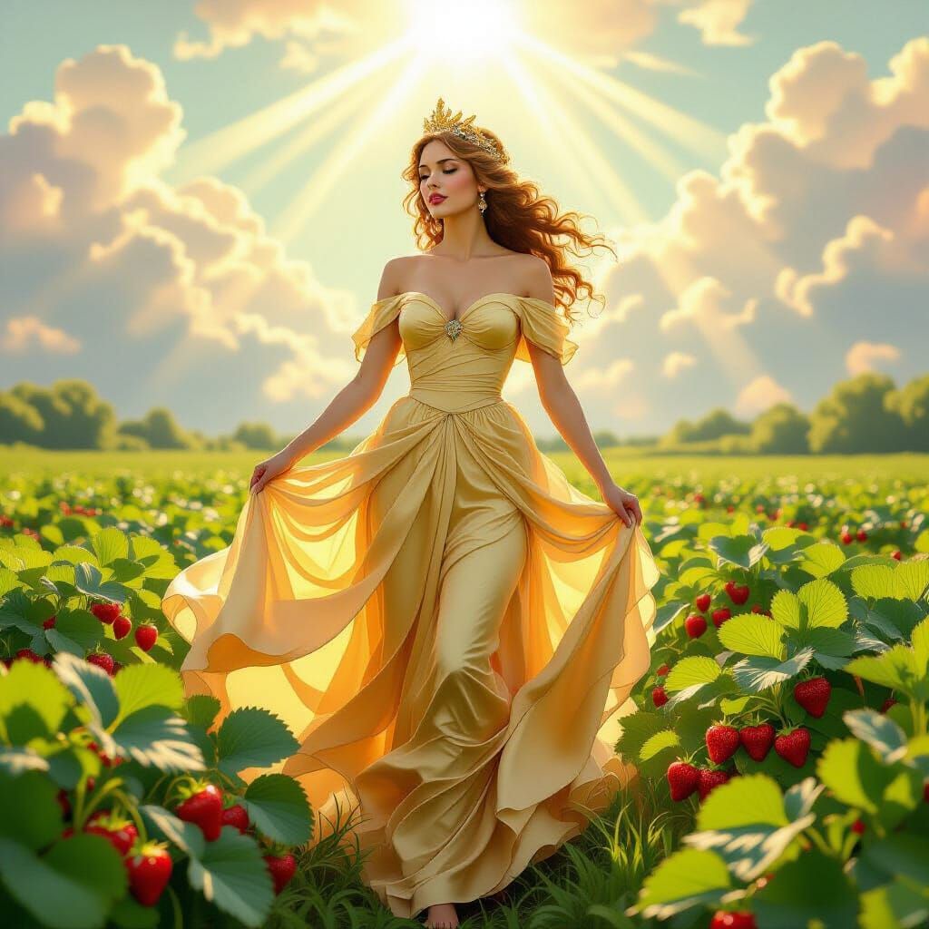 Strawberry Queen in Art Nouveau Style