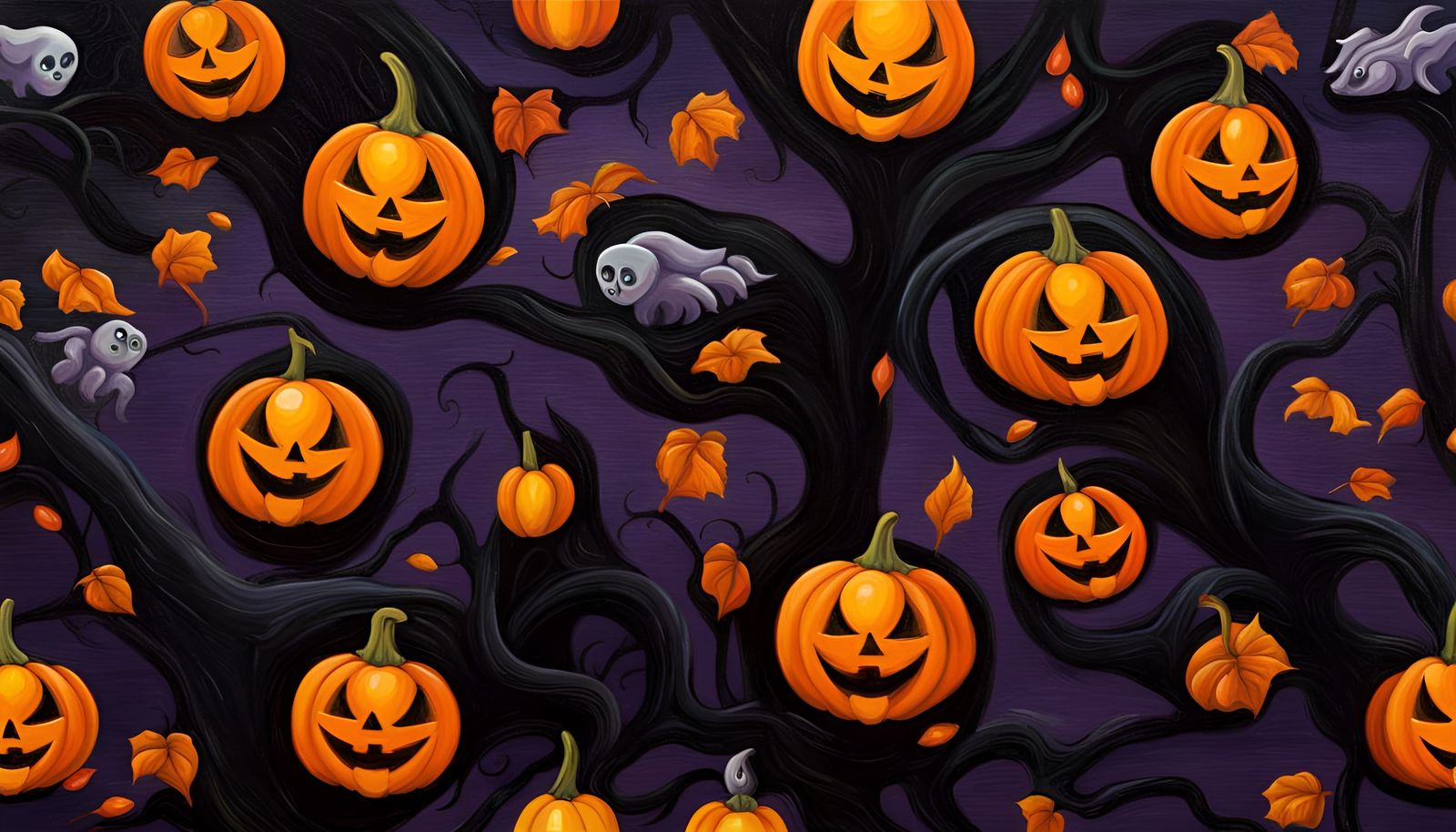 Halloween Background as Oil Painting