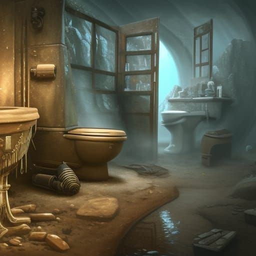 Detailed Matte Painting: Laura Croft Inspired Toilet