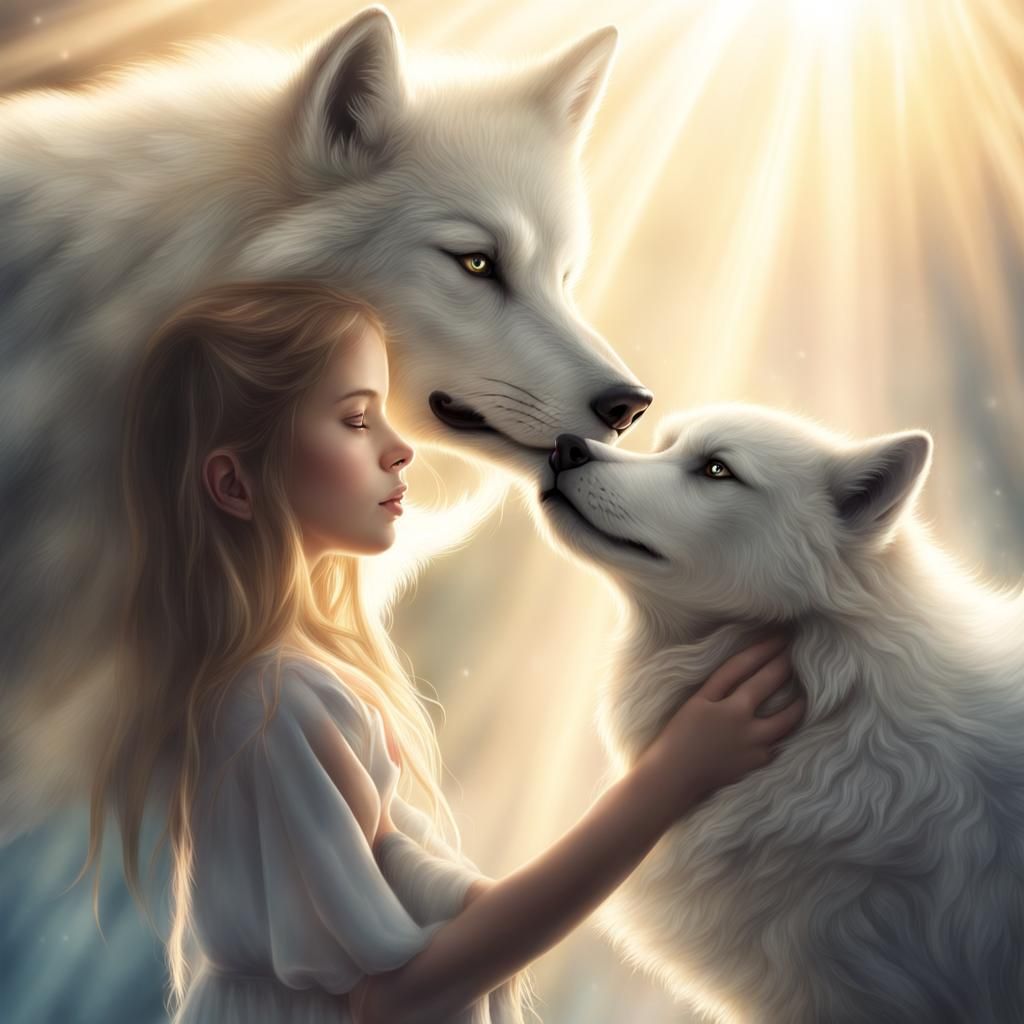 Wolf Guardian: Girl Protected by Divine Light
