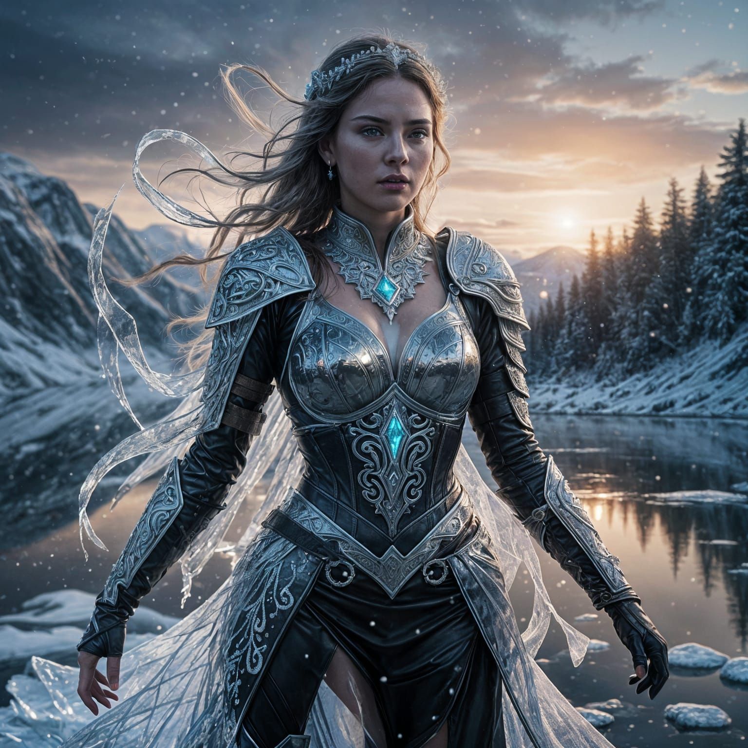 Ice Princess Emerges from Frozen Lake in Stunning Double Exp...