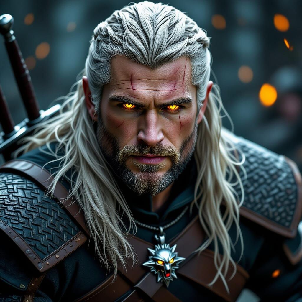 Geralt of Rivia in Dark Fantasy Combat