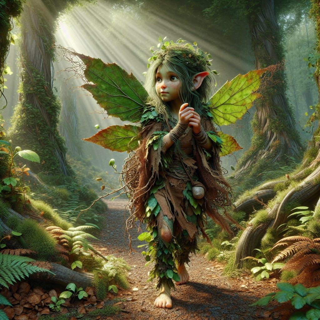 Tree Fairy in Renaissance Style, Attentive in the Forest