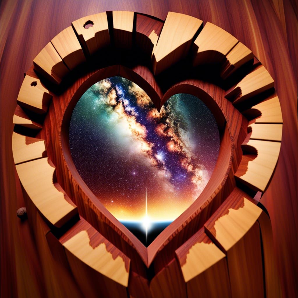 Cosmic Heart Portal in Mahogany