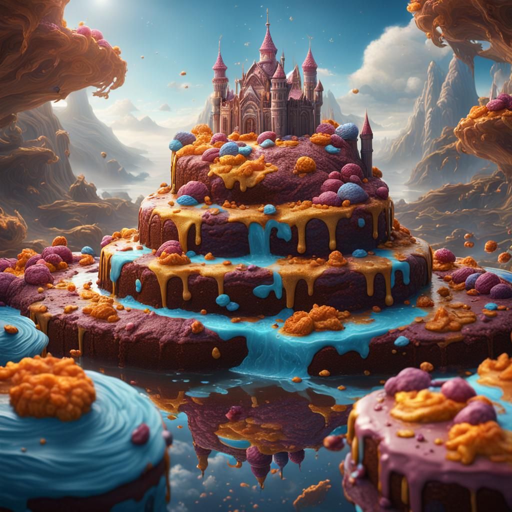 Fantastical Cake World: Detailed Matte Painting