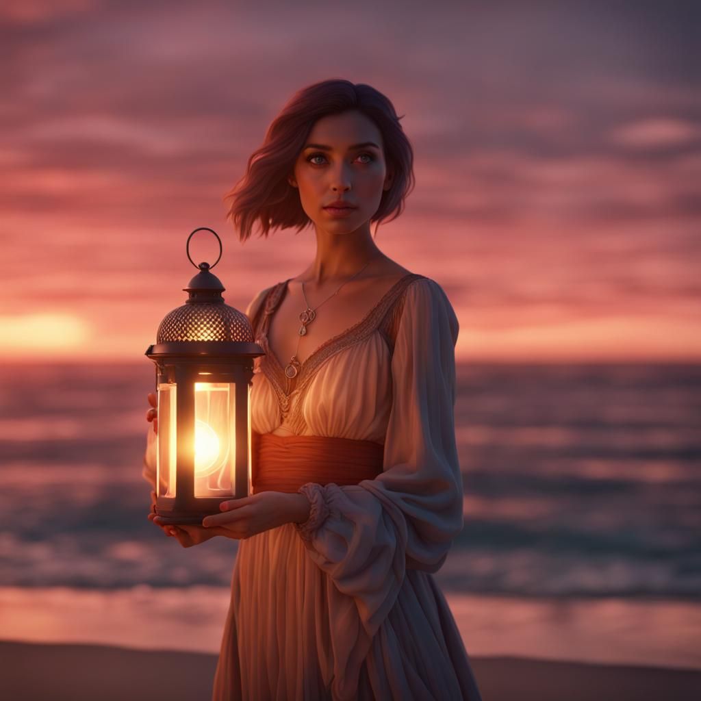 A holographic, large-eyed, beautiful and fantastical yet rea...