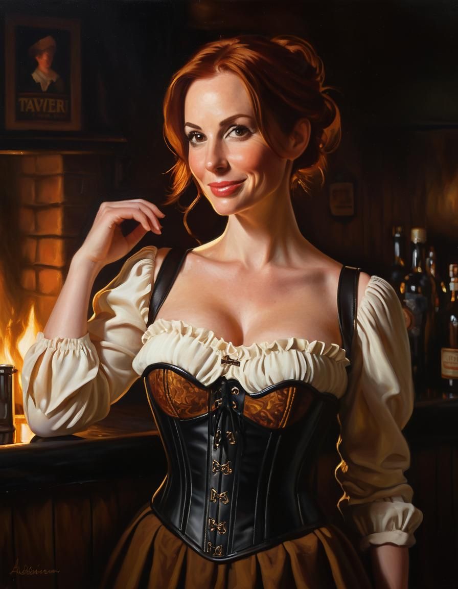 Chiaroscuro Portrait of Woman in Tavern