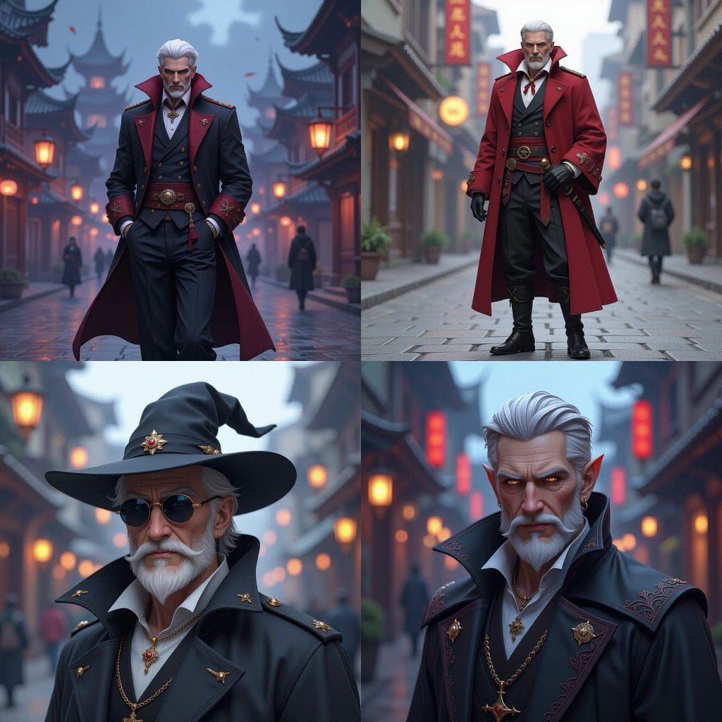 Handsome Vampire NPC in Magical D&D City