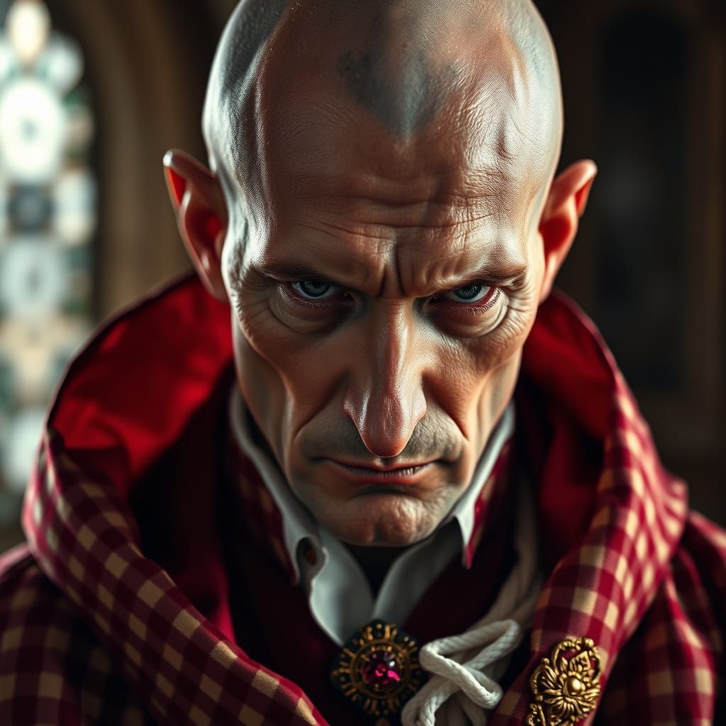 Elegant Merchant Prince in Gingham Robes