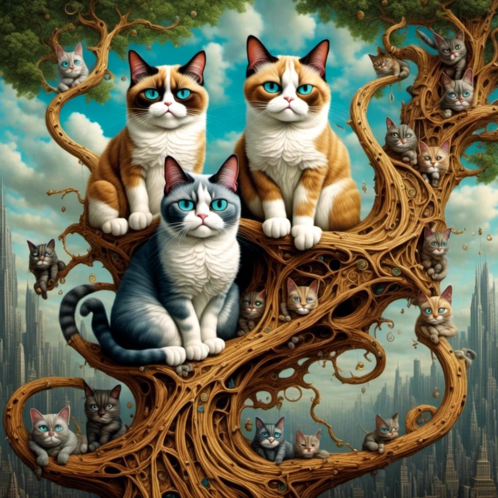 Grumpy Cats on a Twisted Tree