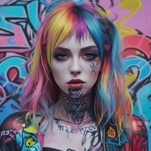 Trans Girl in Street Art Style