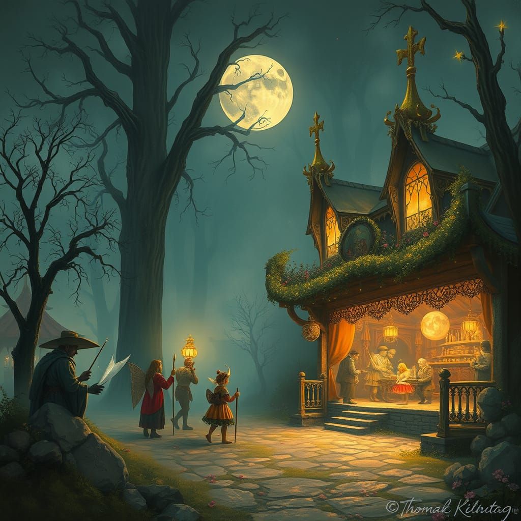 a fairy fair

with dramatic lighting reminiscent of Frank Fr...
