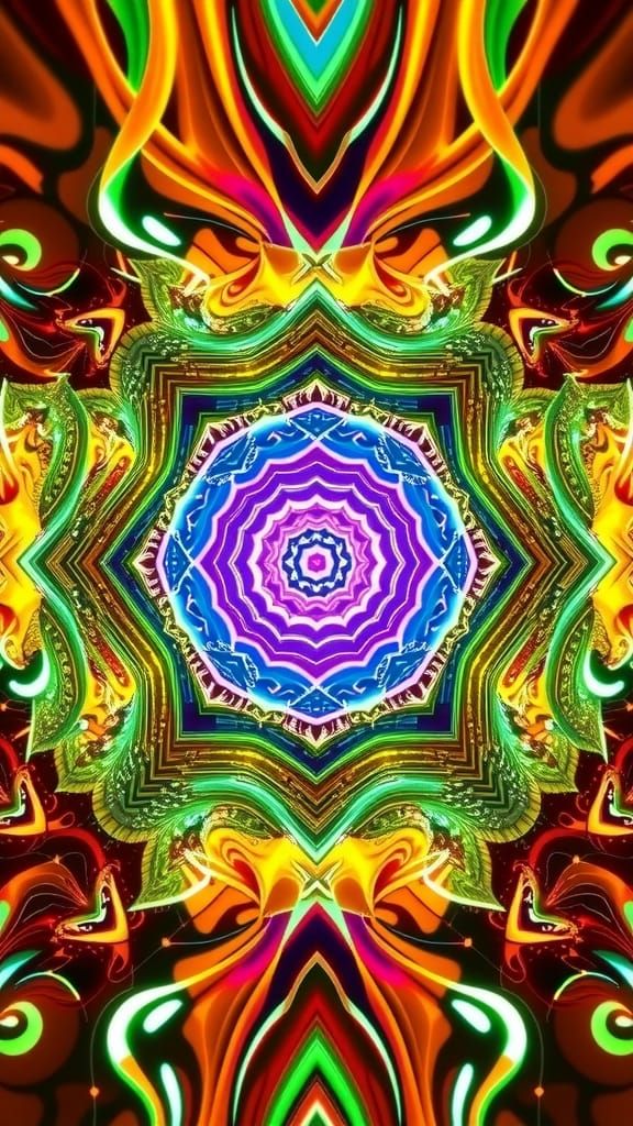 Symmetrical Psytrance Scene in Unreal Engine