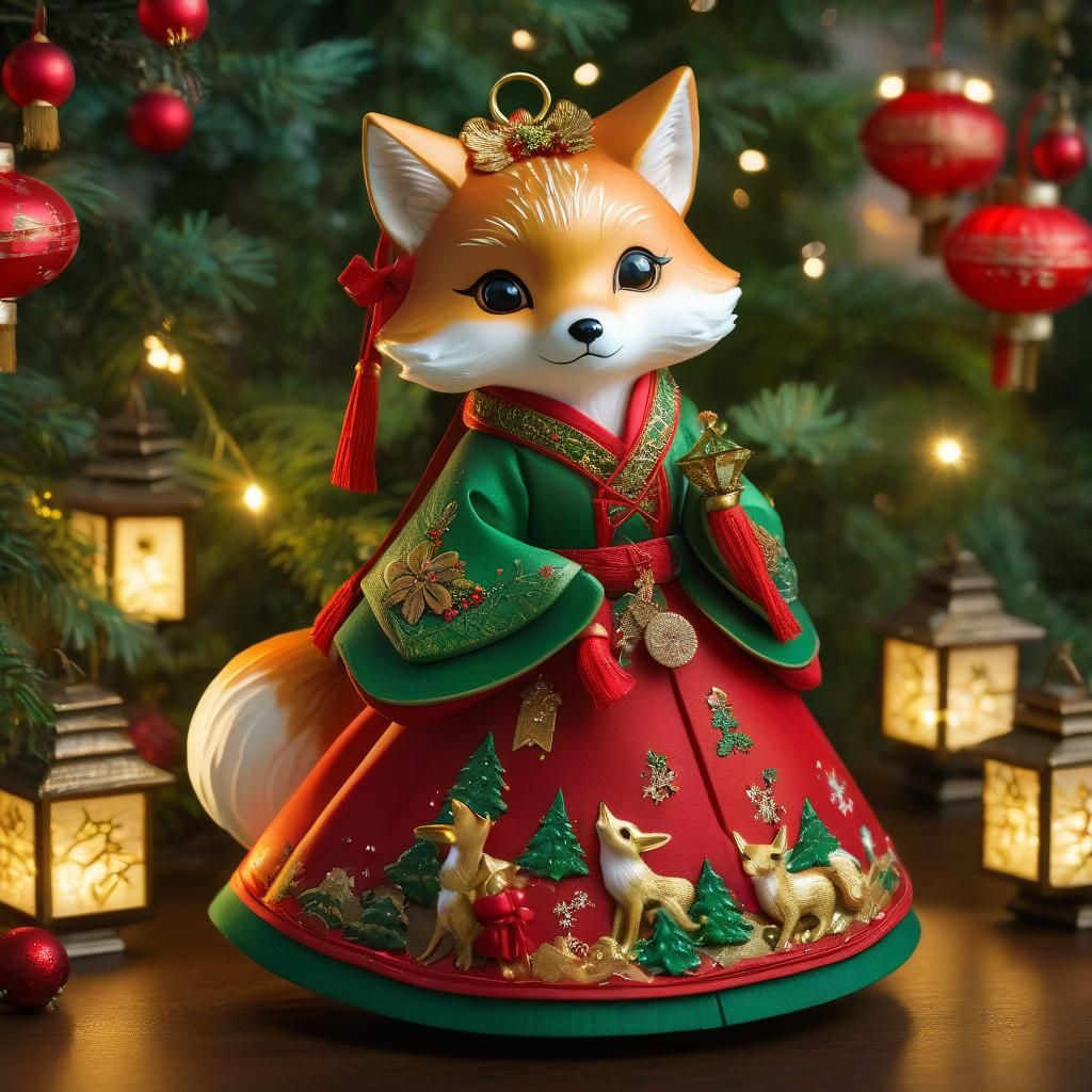 Kitsune Under the Whimsical Winter Wonderland