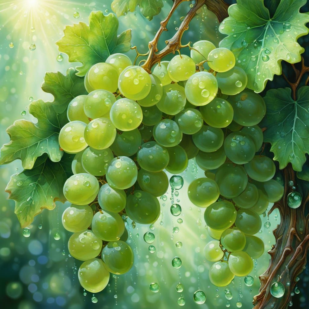 Grapes in the morning dew