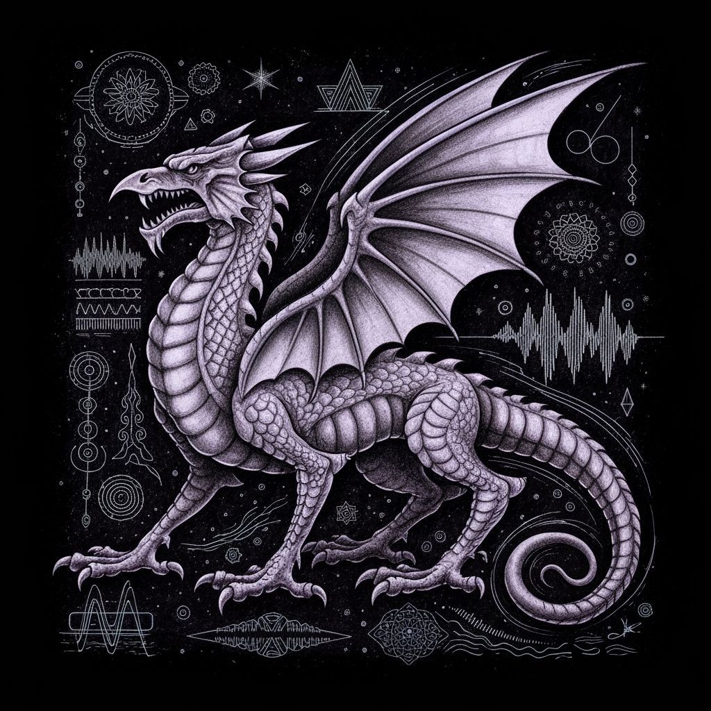 Hyperdetailed Welsh Dragon Abstract Fractal Art