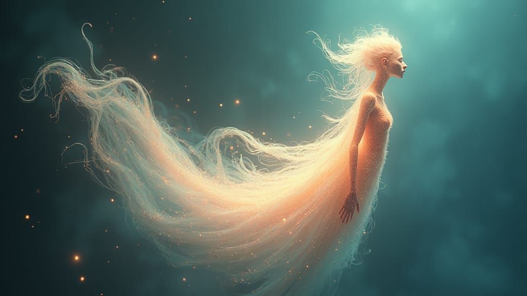 Ethereal Entity in Shimmering Aura