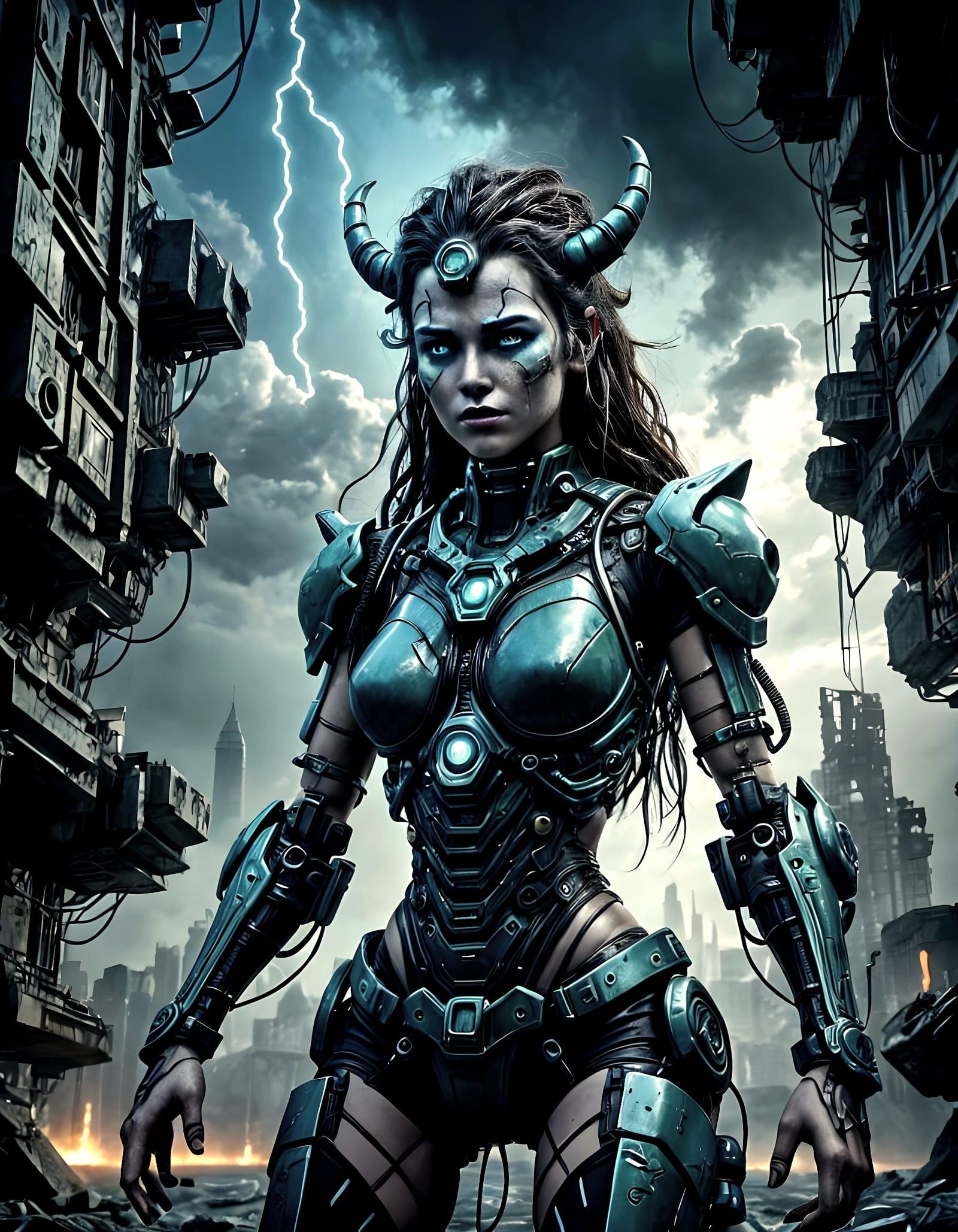 Cyberpunk Stone Troll Reborn in Digital Age