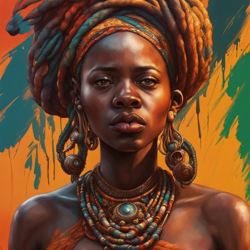 Nude Woman in Office: Hyperrealistic Splash Art