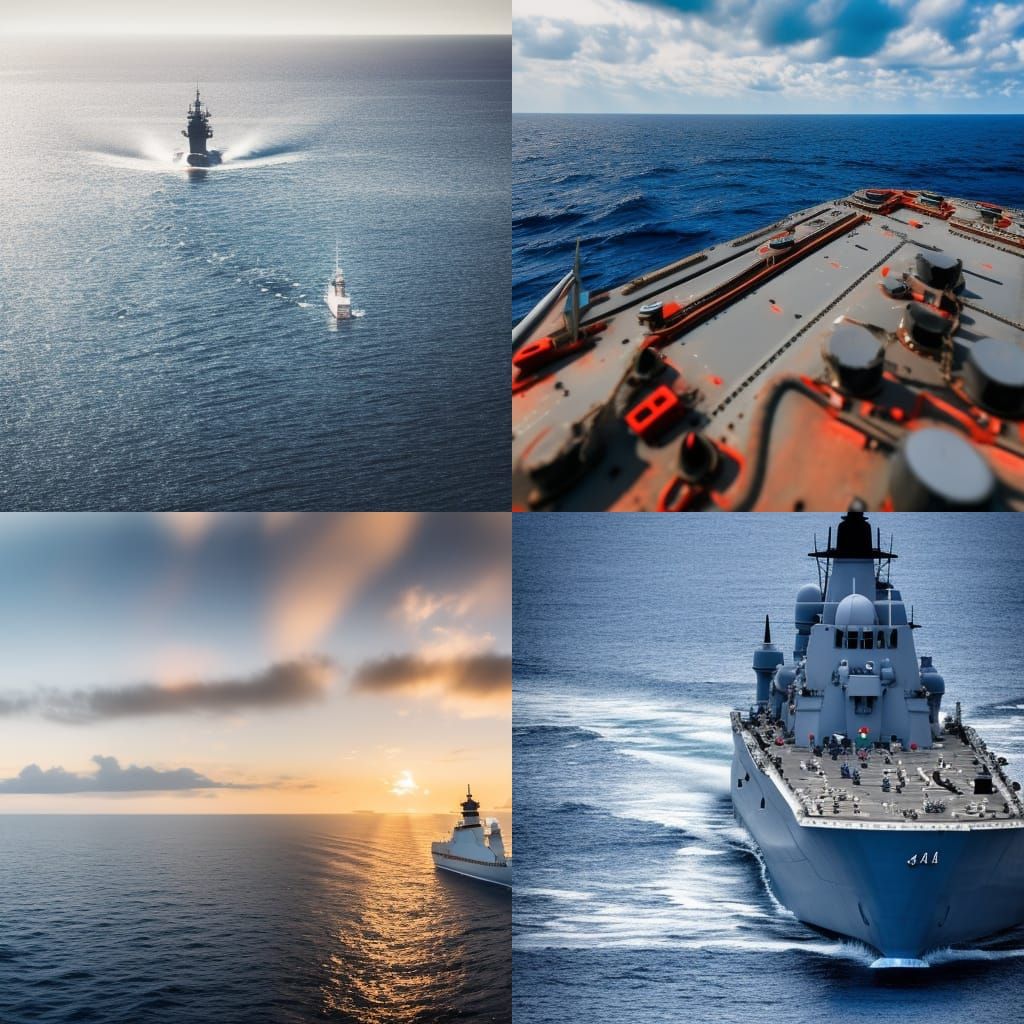 Battleship on the Ocean: Professional Photography
