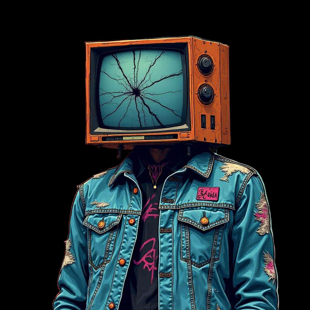 Retro Abstract Humanoid with Television Head