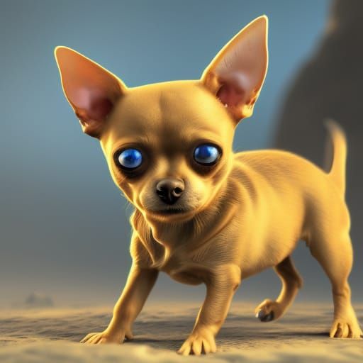 Fantastical Chihuahua Puppy in Detailed Matte Painting