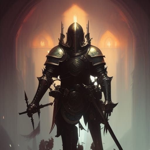 Epic Knight in Dark Fantasy Style