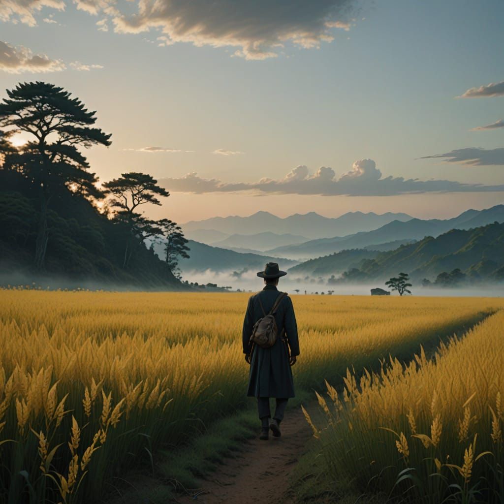 Ethereal Dawn Landscape in a Cinematic Aesthetic