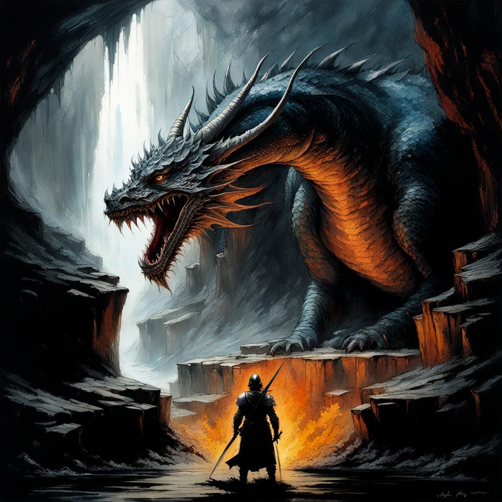 Knight and dragon