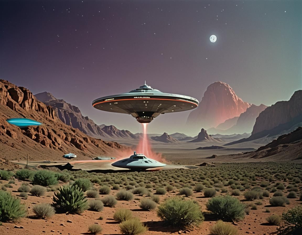 Star Trek Action Scene with Retro 1960s Style