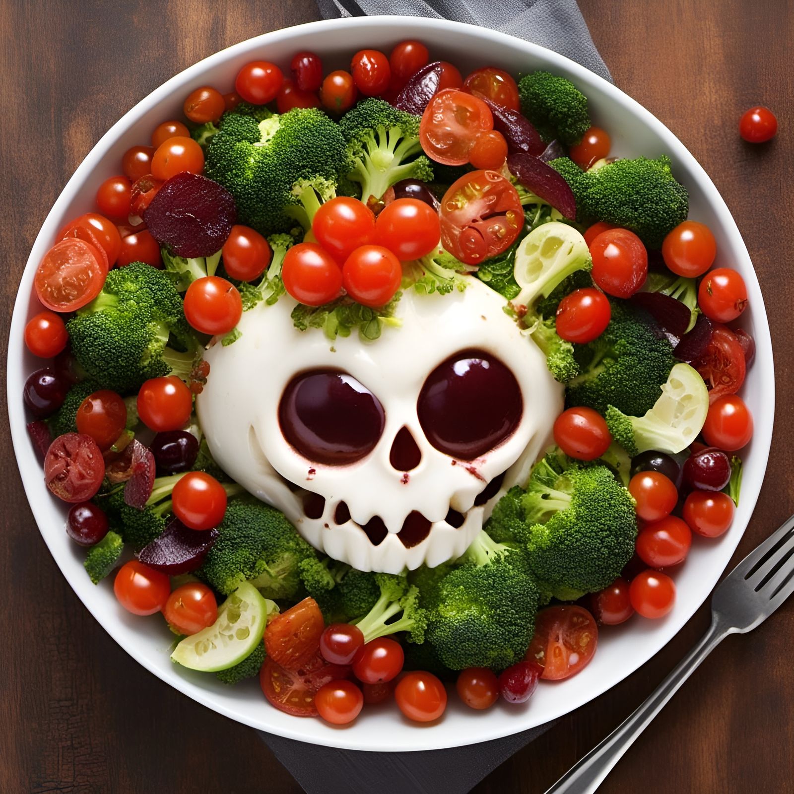Creepy Halloween Salad with Human Body Parts