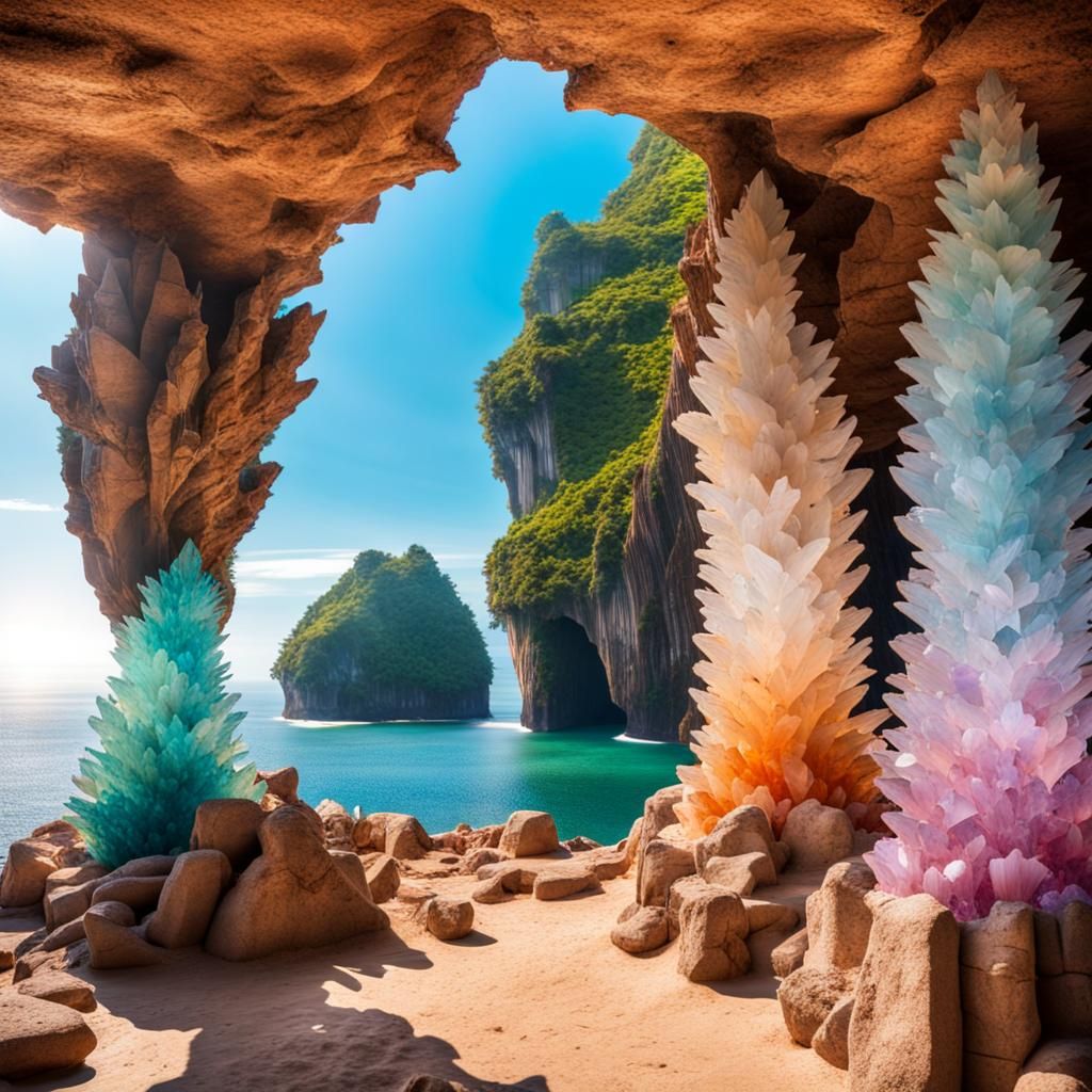 Crystal Cave Temple with Ocean View