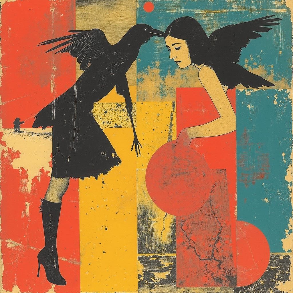 Pop Art Fairy in Geometric Setting