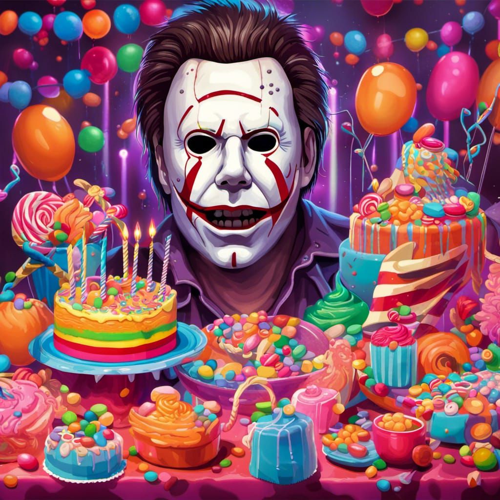 Michael Myers Birthday in Candyland Art Style