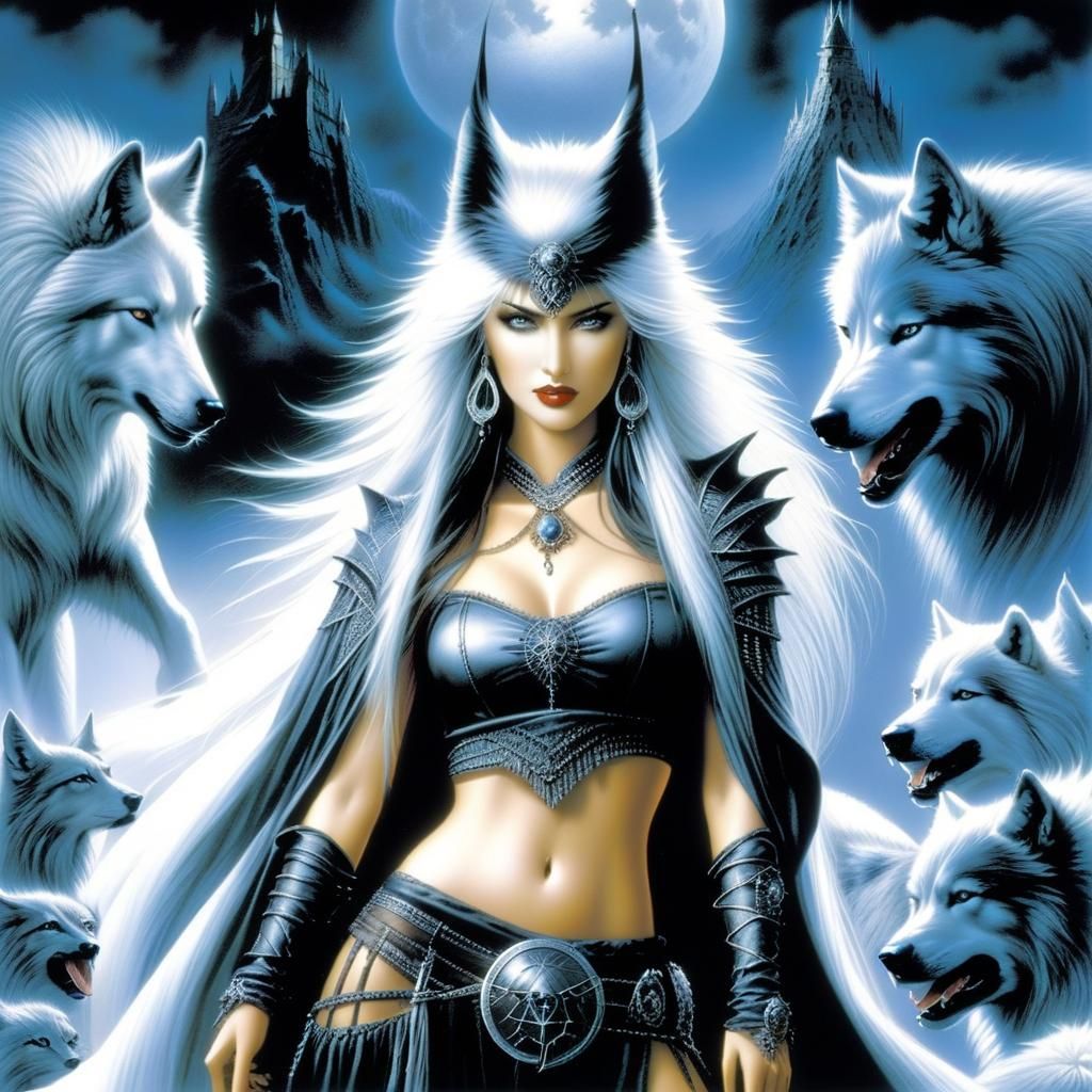 Vampire and Werewolf in Snowy Dark Fantasy Style