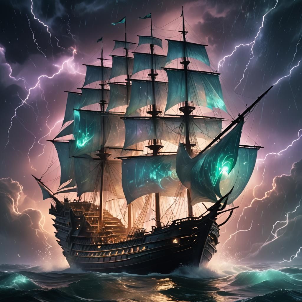 Epic Glass Ship Rises from Liquid Light