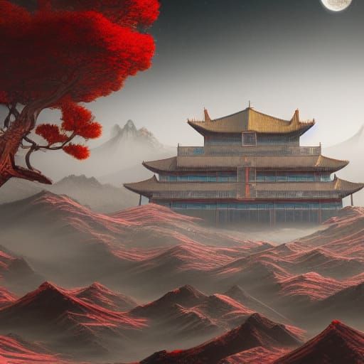 Fantastical Chinese Palace on the Moon