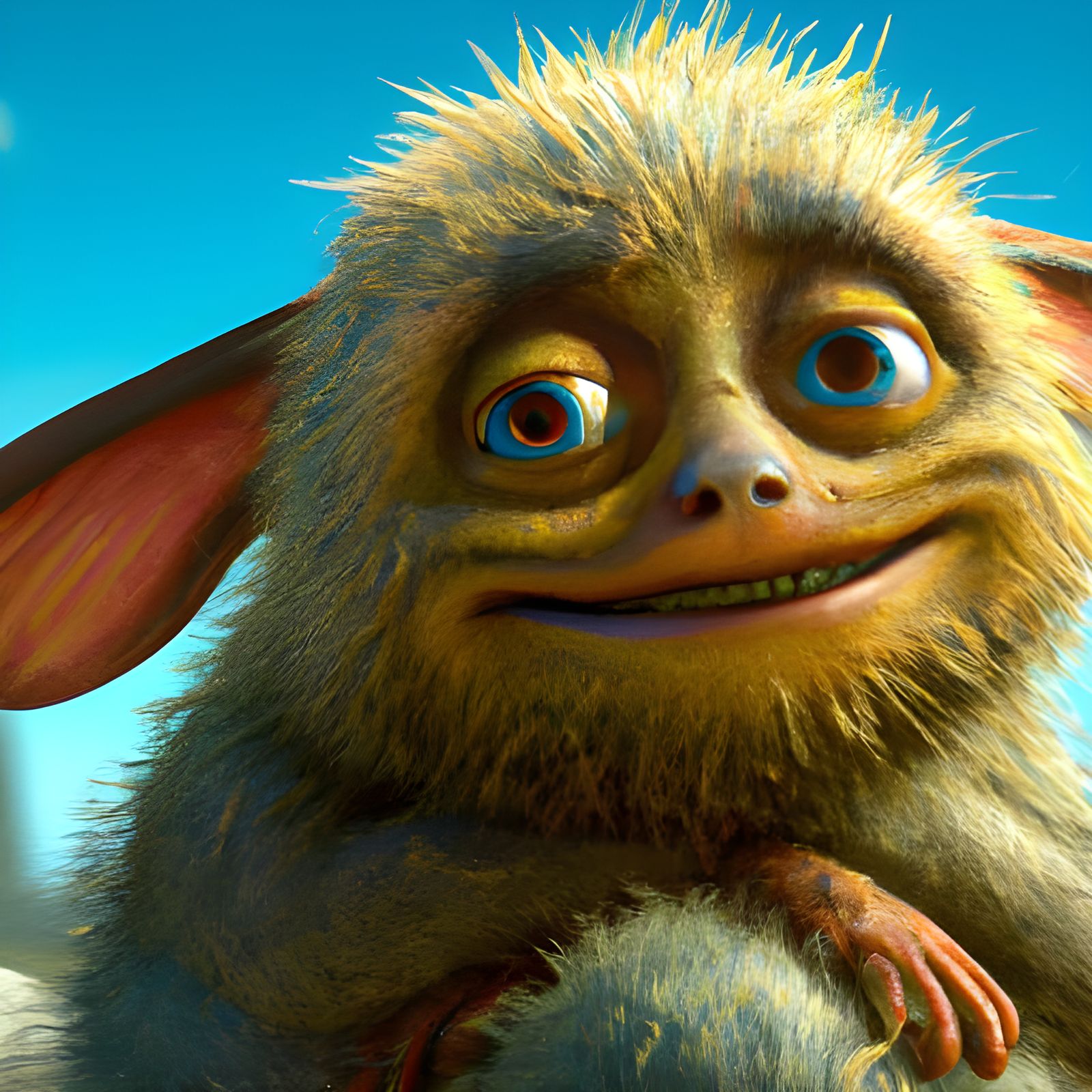 Adorable Fuzzy Creature Concept Art in 3D