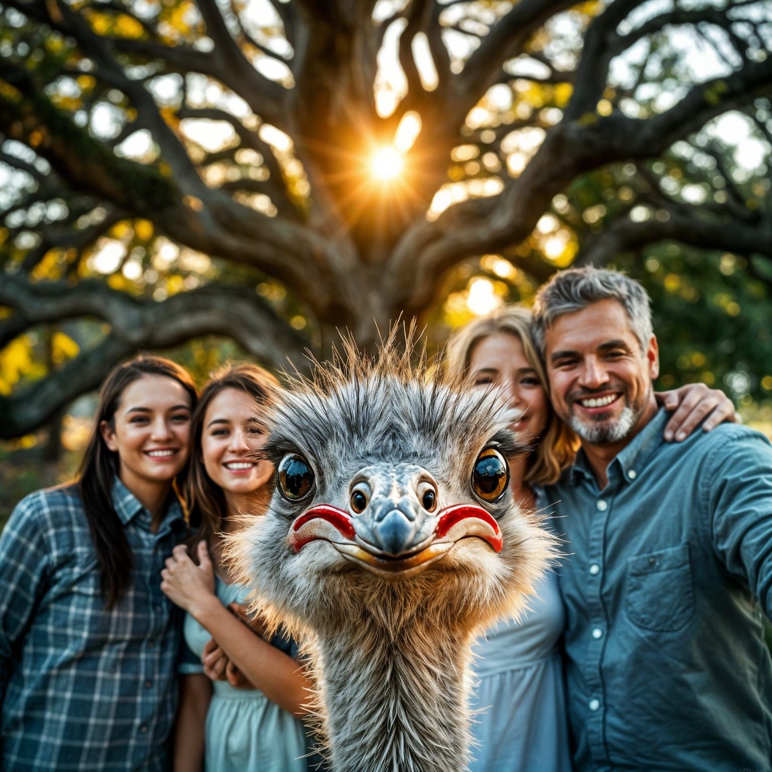 Ostrich Photobomb