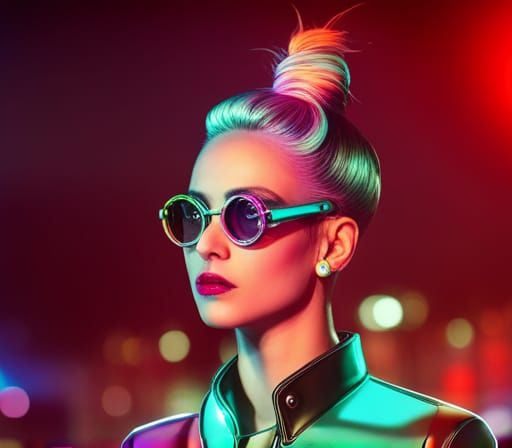 Cyberpunk Street Scene in Neon Tokyo Style