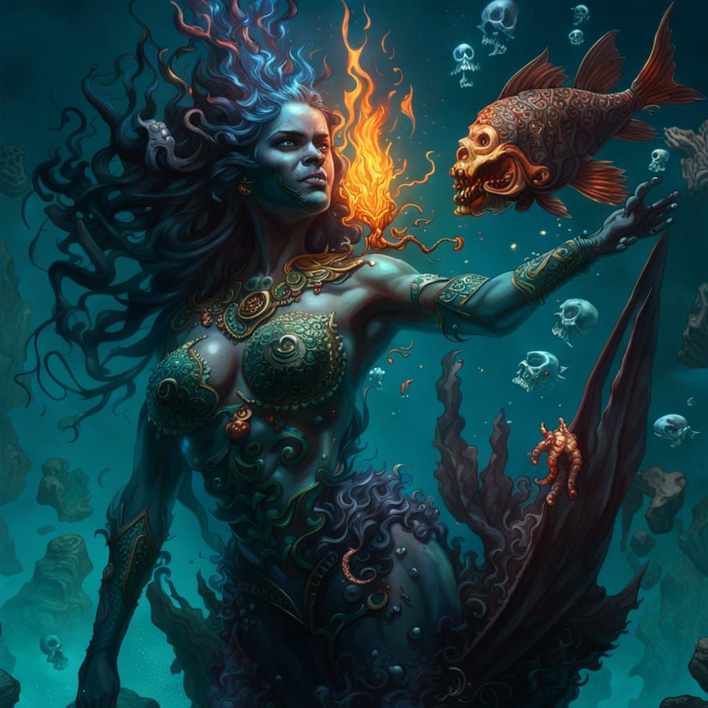Satanic Vampire Mermaids and Aquaman in Dark Fantasy