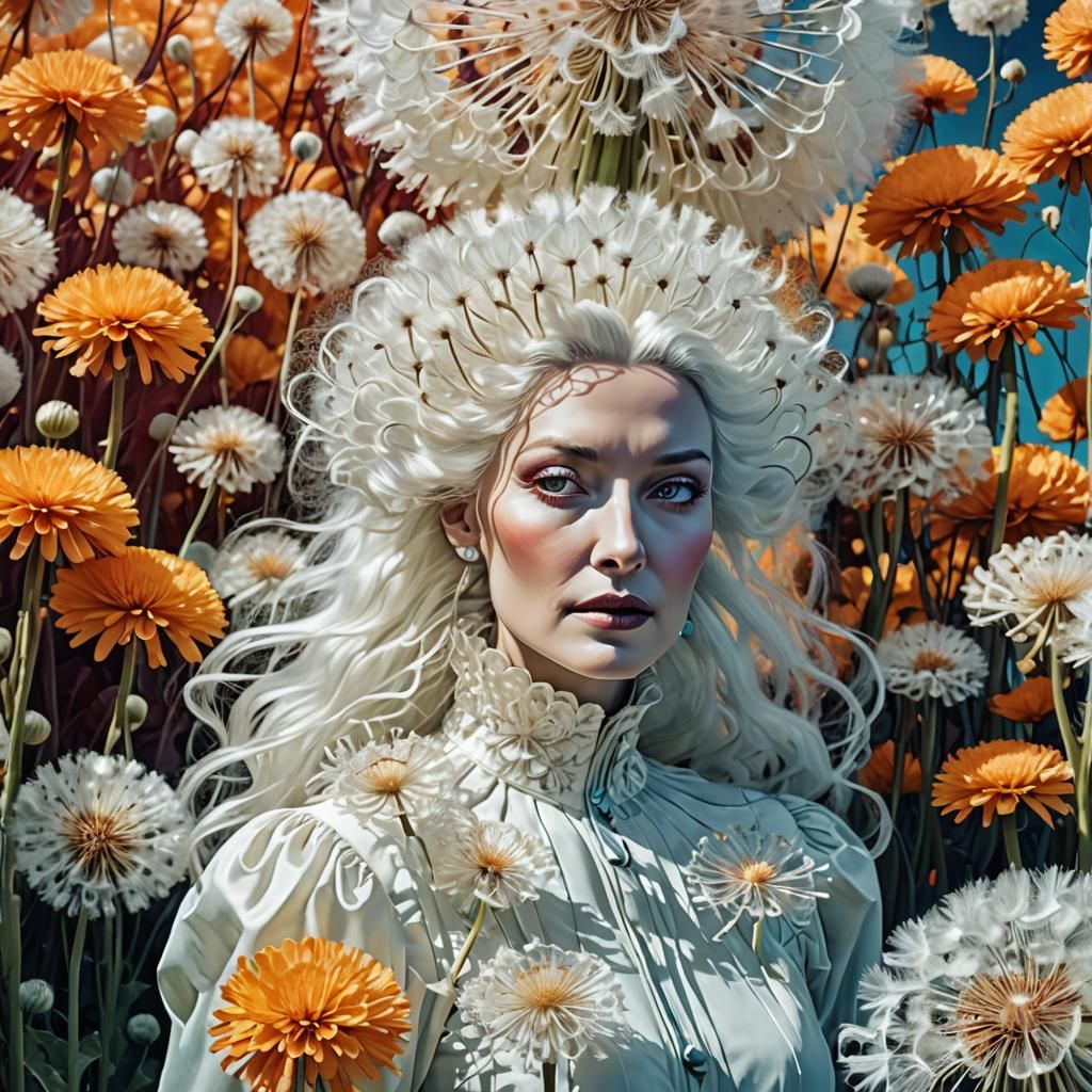 Dreamlike Portrait of Ghostly Woman in Surreal Infrared Styl...