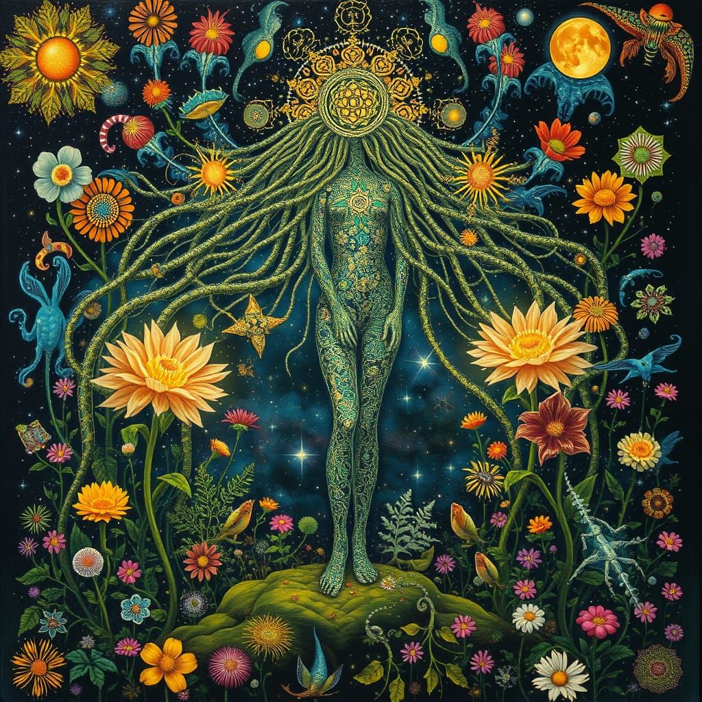 Psychedelic Utopia Inspired by Bosch and Haeckel