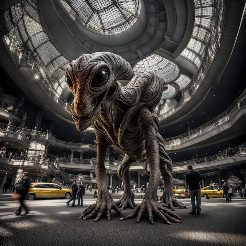 Photorealistic Aliens in Fashionable Attire: Hyperrealistic ...