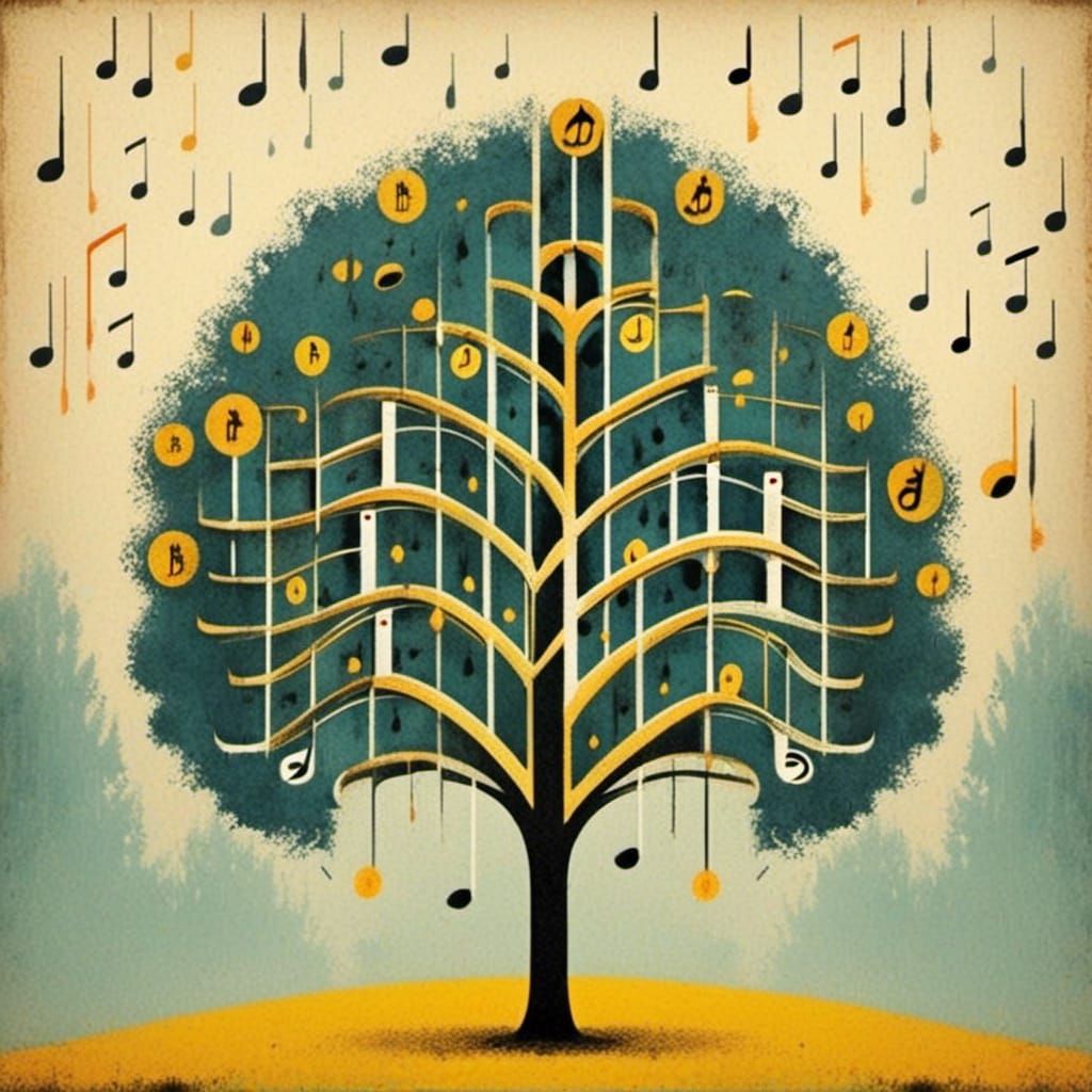 Musical Note Tree in Warlock Pop Style