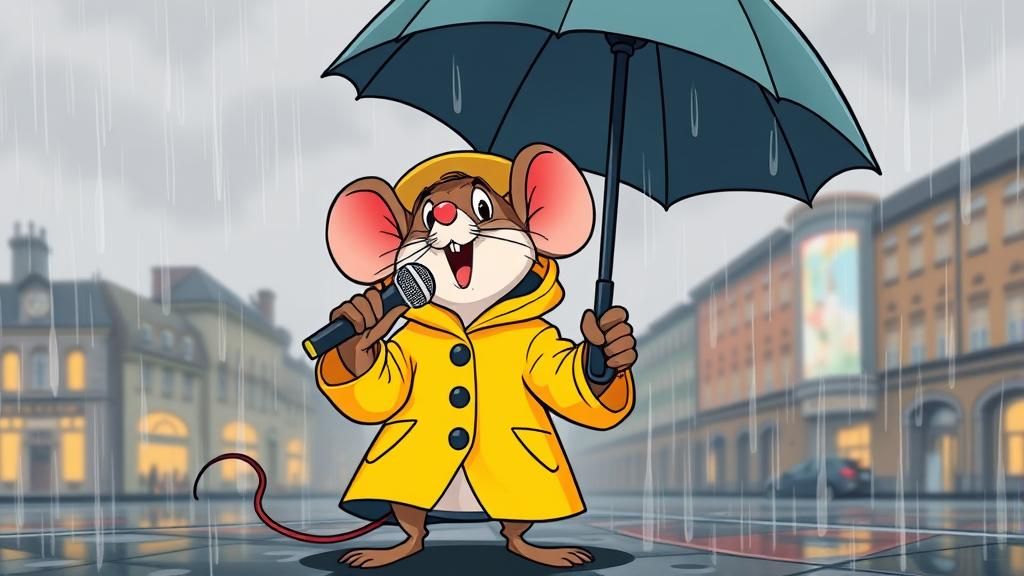 Mouse Sings in the Rain, Classic Disney-Style Cartoon