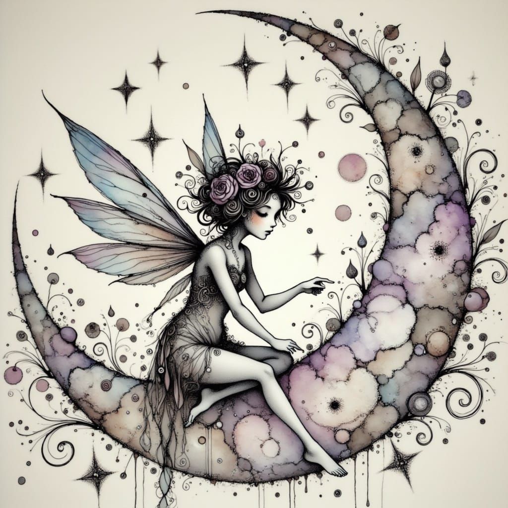 Enchanted Pixie Reigns Over the Moonlit Night