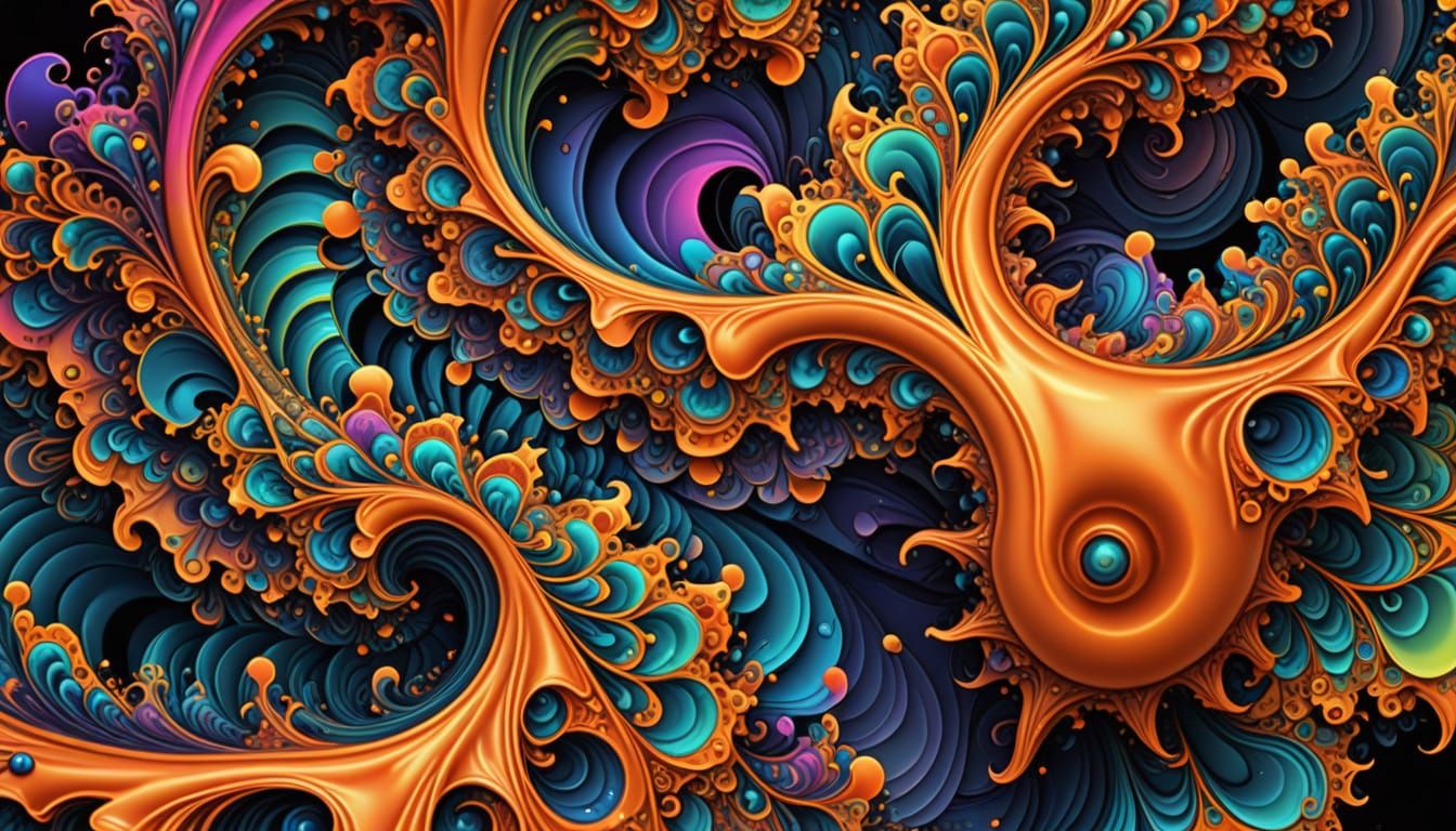 Eldritch Copper Kaleidoscope Fractals in Digital Art